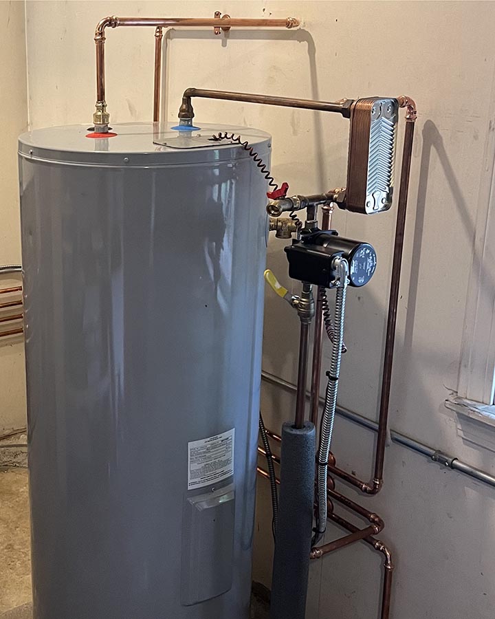 Water heater installation by Densmore Oil